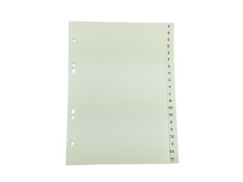 Tabblad A5 letters A-Z PP wit 6-gaats