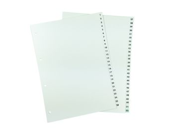 Tabblad A4 genummerd 1-52 PP wit 4-gaats