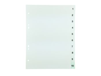 Tabblad A5 genummerd 1-10 PP wit 6-gaats