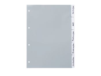 Tabblad A4 met vensters 5 tabs PP wit 4-gaats